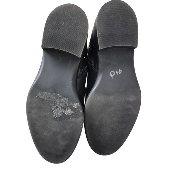 Steven Steve Madden Zain Black Leather Boots Silver Stud/Buckle/Zipper 7.5 - Picture 5 of 6